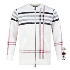 luxgolf 男款全拉鍊格紋針織開襟衫 BLU4A701