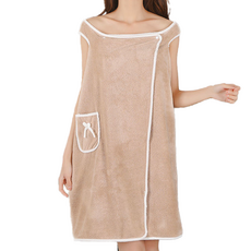 더부들 호텔 샤워 가운 90 x 140 cm, 카키색, 1개