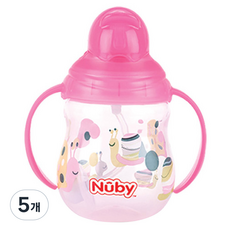 누비 클릭잇 귀여운 추 빨대컵, 핑크, 5개, 270ml