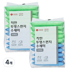 e.Life 透明海綿菜瓜布, 10入, 4個