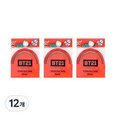 라인프렌즈 BT21 마스킹테이프 15mm, 알제이, 12개
