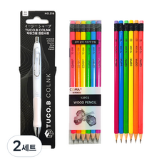 TUCO.B COLNK Doctor Grip舒適自動鉛筆 隨機出貨 0.5mm+Coma三角橡皮擦鉛筆 B TC-208 12入, 2套, 0.5mm
