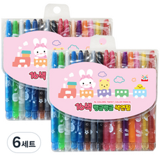 영아트 색연필 샤프식 여아용 2p, 16색, 6세트