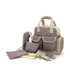 JH Company 圓點多功能收納後背包, 棕色