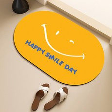 비욘드리빙 스마일&데이지 빨아쓰는 규조토 발매트, 스마일 HAPPY SMILE DAY