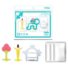 ange 手環固齒器組合 巧克力香蕉 + 草莓 + 猴子手環, 牙刷 + 固齒器 + 手環型固齒器 + 3種專用收納盒, 藍色(手環型固齒器), 1套