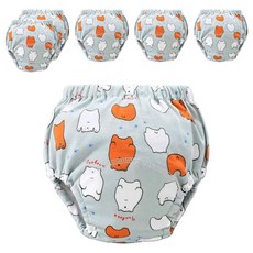 我家寶貝 寶寶學習褲 6層紗嬰兒布尿褲, 灰熊, 6件