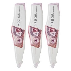 PLUS 普樂士 MR2修正帶 尖端更耐用 內帶可替換 智慧型滾輪, 白色, 3個