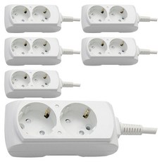 거성산업 접지형 10A 멀티탭 4호 2구 + 안전커버 랜덤발송, 6세트