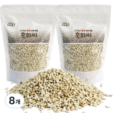 키워쥬 조류 신선하고 알찐 세척 볶음 홍화씨, 500g, 8개