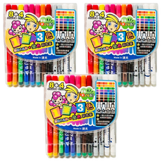 地球化學 德德小品集 變色彩色筆 3.9mm 8支 + 2.0mm 4支, 8色, 3盒, 12支, 36支