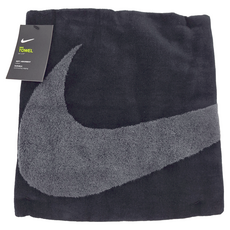 NIKE 耐吉 大勾 運動毛巾 浴巾 純棉, 黑灰, 1條