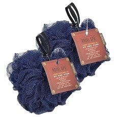 KEYTOSS 詰朵斯 Royal SPA 去角質專科 厚織粗感沐浴球, 人體工學設計 SGS檢測認證, 藍色/土黃 顏色隨機, 2個, 1入