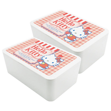 收納王妃 三麗鷗 濕紙巾盒, 凱蒂貓格紋, 2個