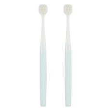 MUJI 無印良品 可替換刷頭的牙刷 寬刷頭/一般刷毛 藍色, 2支, 1入