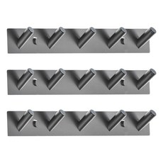 KOTI日安生活 Sleek北歐風304不鏽鋼無痕掛勾 烤漆工藝 免釘膠適用牆面安裝, 黑色, 3個