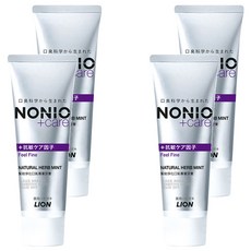 LION 獅王 NONIO 終結口氣抗敏牙膏 雙重淨化 徹底潔淨 持久清新 薄荷配方 修護琺瑯 防蛀抗酸, 130g, 4條