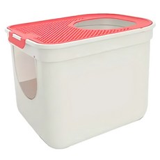 大號虎 雙門頂入式貓砂盆, 防外濺 胖貓多貓犬貓專用, 更大空間, 三色可選, 楓葉紅, 小款, 1個