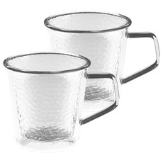 SADOMAIN 仙德曼 雙層玻璃錘紋馬克杯 250ml 2個, 1組