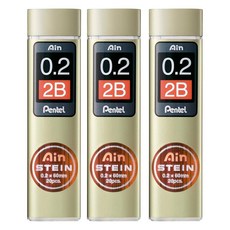 Pentel 飛龍文具 Ain 筆芯 2B C272W-2B, 0.2mm, 3盒