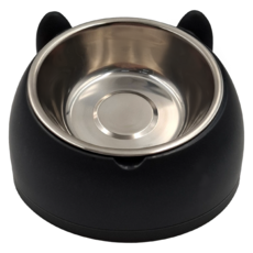 不鏽鋼寵物碗食盆 146g, 黑色, 1個