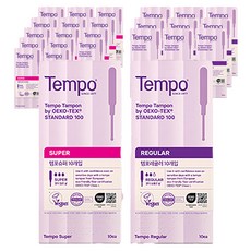 템포 체내형 생리대 슈퍼 10개입 3p + 레귤러 10개입 2p, 5세트