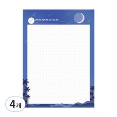 아이씨엘디자인 그리드 노트패드, 밤하늘 블루, 4개, 46매