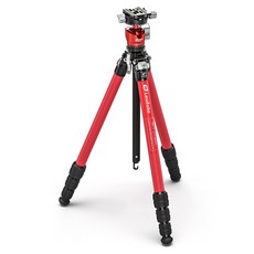 레오포토 여행용 삼각대 세트, LY-224C+LH-25R (레드), 1개