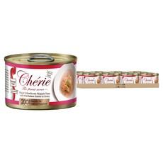 Cherie 法麗 微湯汁系列 貓罐頭, 天然黃鰭鮪佐正鰹 + 鮭魚, 165g, 12罐