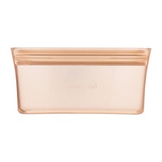 ZIPTOP 矽膠環保拉鍊零食袋 蜜桃色, FREE(one size), 1個, 1入