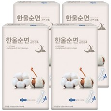 예지미인 한울 순면감촉 슈퍼롱 생리대, 오버나이트, 20개입, 4개, 날개형