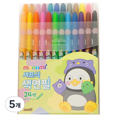 모나미 펭수 샤프식 색연필, 24색, 5개