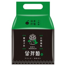 金拌麵 經典油蔥刀削麵, 手工日曬風乾，4包入, 520g, 1袋