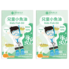 藥師健生活 兒童小魚球, rTG型態魚油, 小魚造型軟Q好嚼, 橘子口味, 45顆, 2瓶