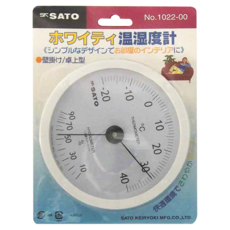 SK SATO 佐藤計量器 溫濕度計 壁掛式 直徑130 x 30mm, 白色, 1個