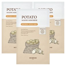 SKINFOOD 馬鈴薯積雪草舒緩面膜, 1片, 3片