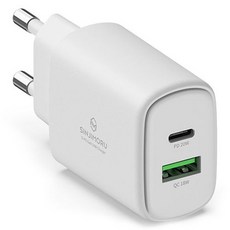신지모루 오피디 20W 듀얼포트 GaN PPS 고속 PD 충전기 아이폰 C타입 호환, 화이트, 1개