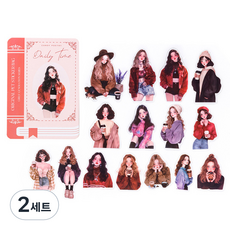 OLIVEPARTY 少女時代系列 人物少女感性復古手帳裝飾貼紙 30p 套組, 紅色, 2套