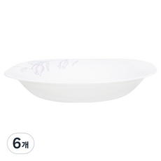 바칠레 러블리 플라워 사각파스타볼, 화이트, 6개
