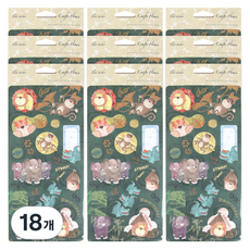 데어리즈 일러스트 펄 스티커 동물 친구들, B, 18개