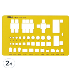 SaNKI's 模板繪圖模型尺 辦公室內用 標準 1/100 106 x 64 mm NO.504, 單一顏色, 2個