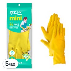 오런 후디스 고무장갑 미니 10P, 노랑, 중(M), 5세트