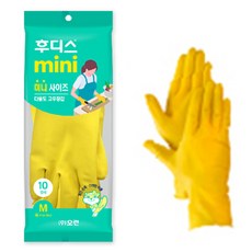 오런 후디스 고무장갑 미니 10P, 노랑, 중(M), 1세트