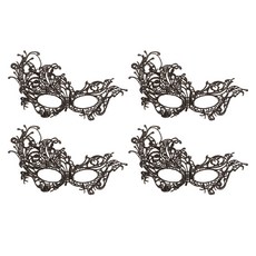 網紗蕾絲面具, 花朵裝飾, 4個