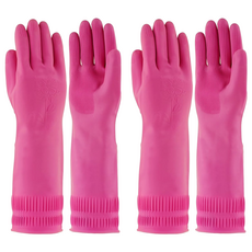 Mamison 花朵浮雕乳膠手套, M(35 x 21cm), 粉色, 2雙