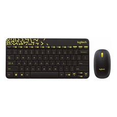logitech 羅技 MK240 Nano無線鍵盤滑鼠組, Y-R0036 M-R0041, 黑黃色, 一般型