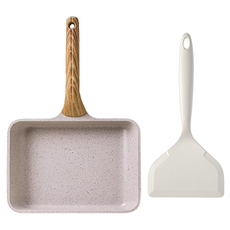 HVIK 電磁爐適用 長方形玉子燒鍋 + 鍋鏟組, 1組, 35cm