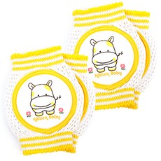 Kitten Baby 乳牛全網眼護膝 2雙, 黃色, 2組