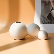 KUIBAO 快豹生活 北歐ins素燒氣球組合花瓶 1522, 白色