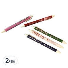 Monolike Archive 中性筆 5件組 0.38mm, 01 Ivory, 02 Red, 03 Indigo, 04 Green, 05 Pink, 2套